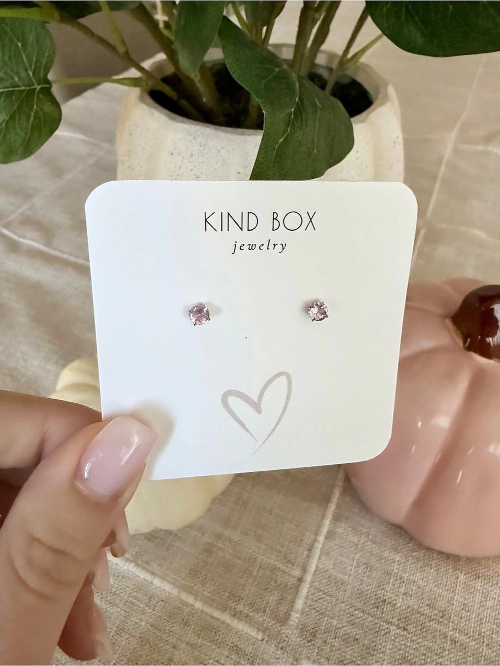 Kind Box Pink Stud Earrings NWT